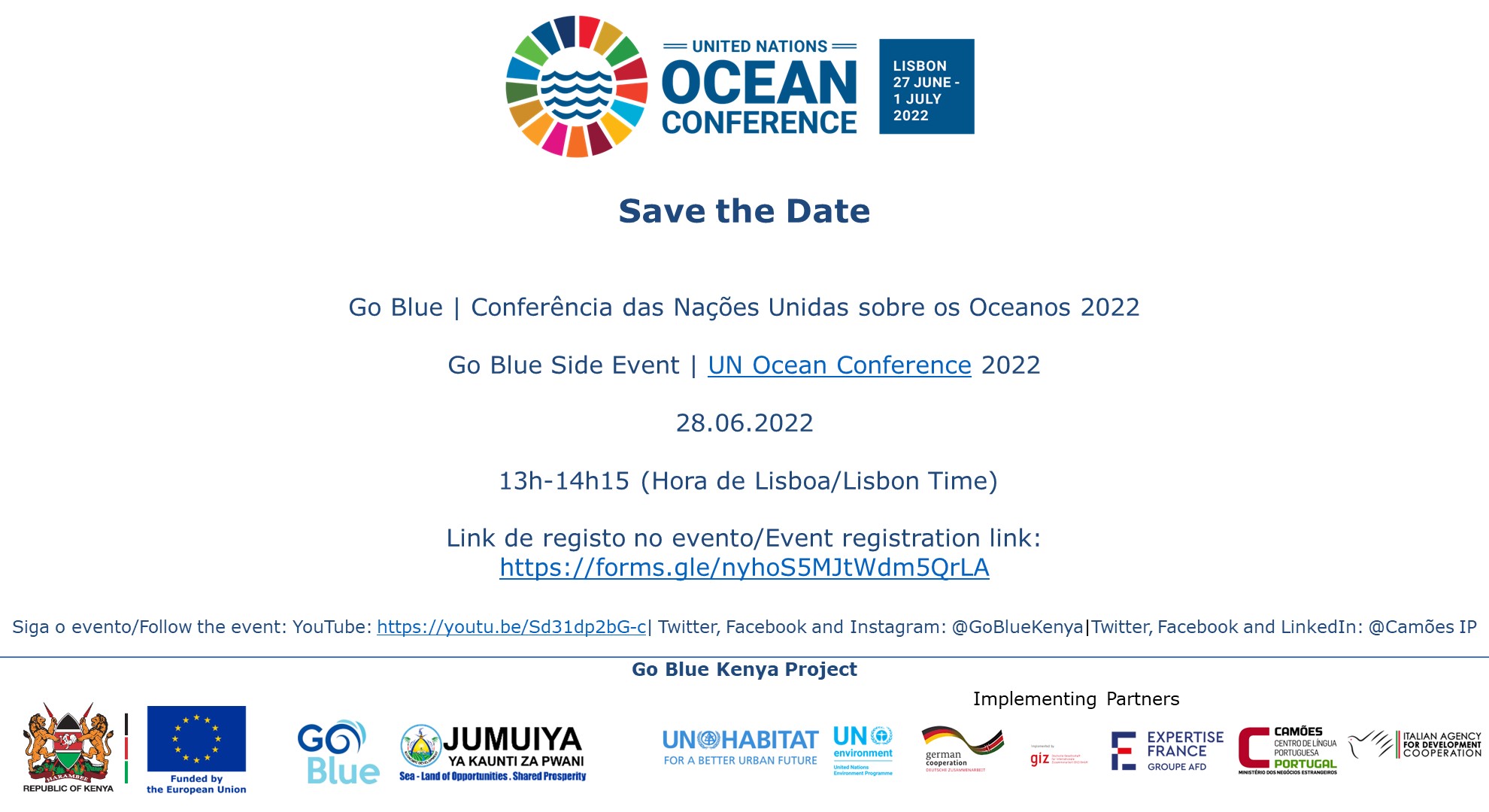 Go Blue Kenya Project Side Event at the United Nations Oceans Conference 2022