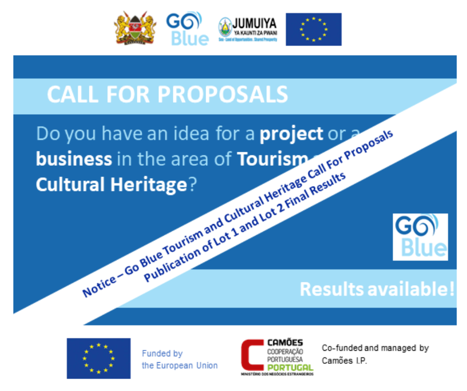 GO BLUE TOURISM AND CULTURAL CALL FOR PROPOSALS | PUBLICATION OF LOT 1 AND LOT 2 APPLICATION FINAL RESULTS