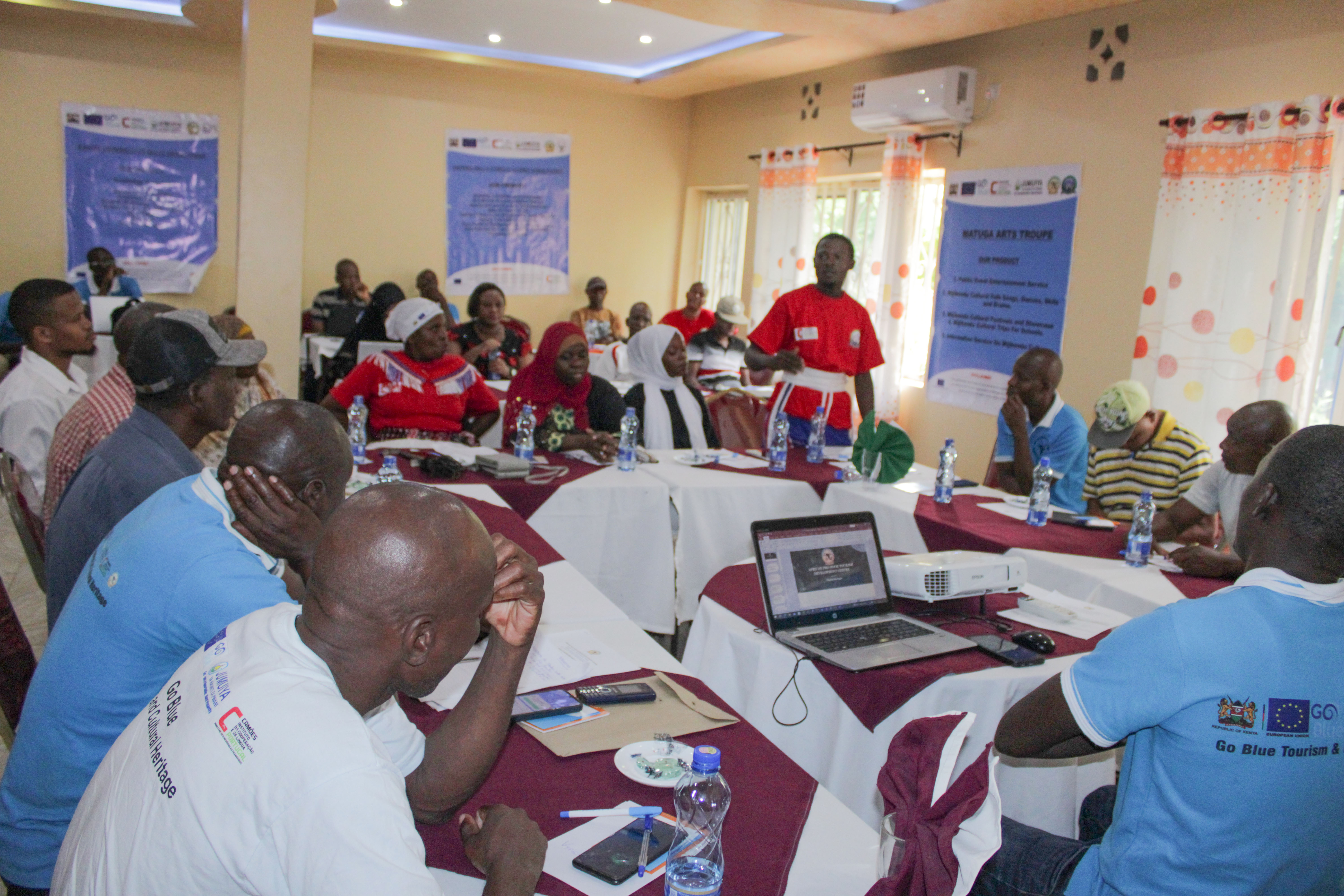 One of the sub-grantees making their remarks during the meeting