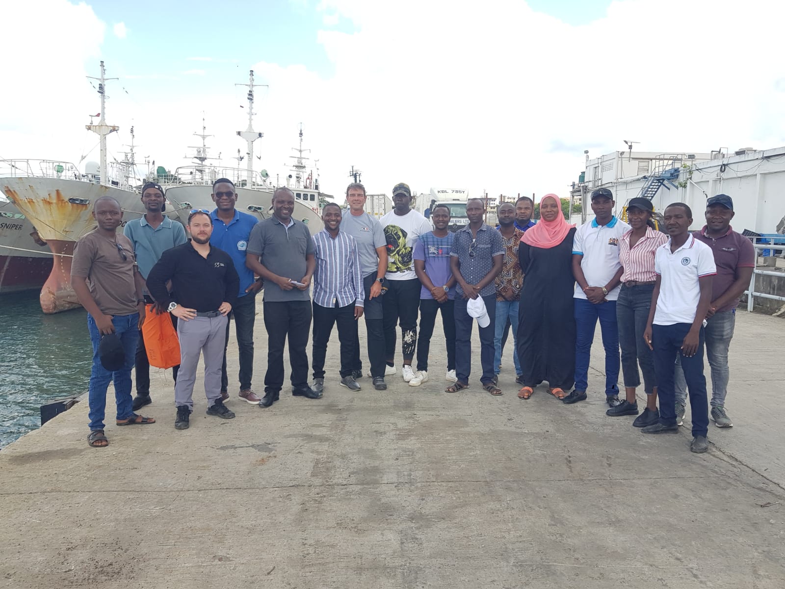 The team posing for a picture